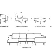 FEYDOM modular sofas modular modern sofa CLOOODS 4S+M