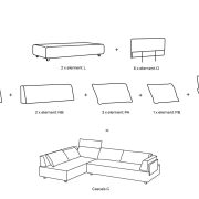 FEYDOM modulare Sofagarnituren modulare moderne Sofagarnitur -CasCais G